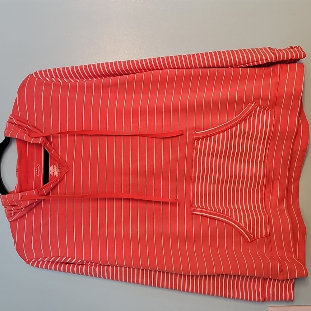 Salman/orange and White Striped Hoodie
